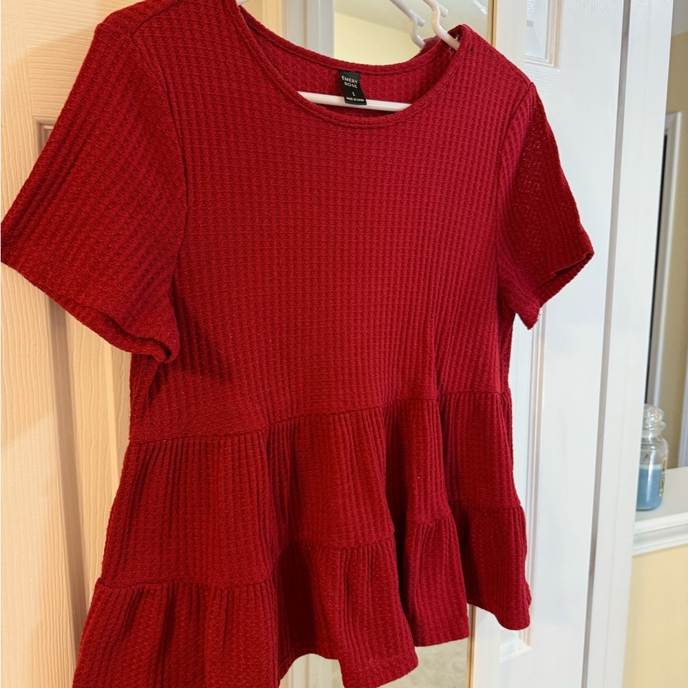 Burgundy Textured Blouse